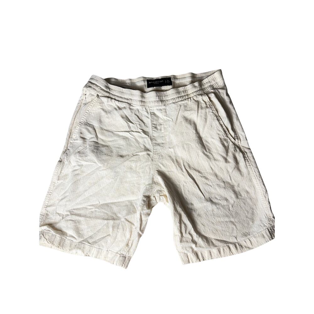Abercrombie & Fitch Linen Blend Pull On Shorts Size M Cream